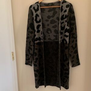 Alyx Black and Gray Animal Print Cardigan